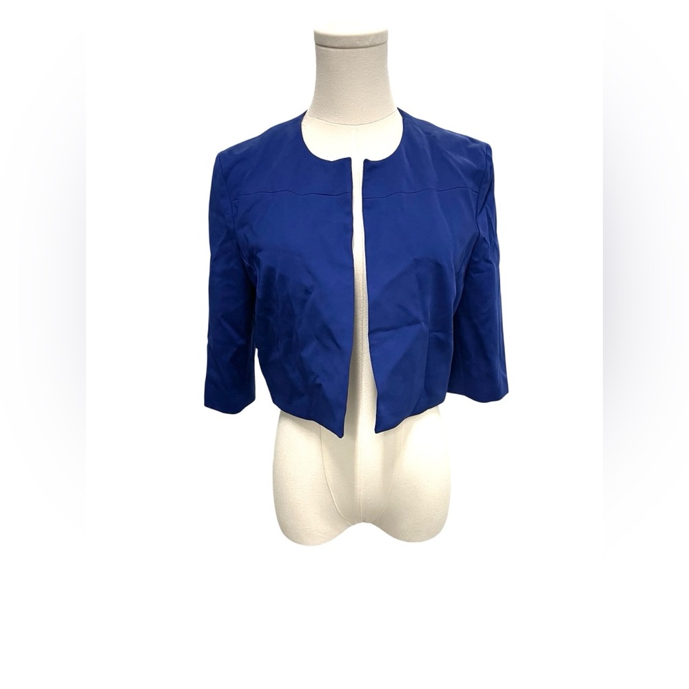 NWT Pinko Royal Blue Bolero Cropped Suit Blazer Jacket Collarless‎ work office